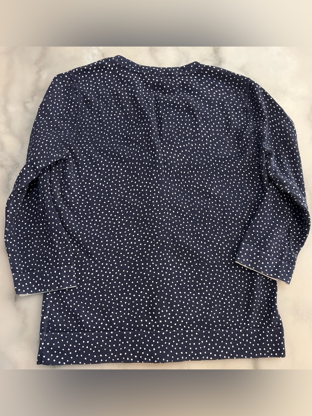 LOFT Navy Polka Dot Button-Down Cardigan - Picture 5 of 6